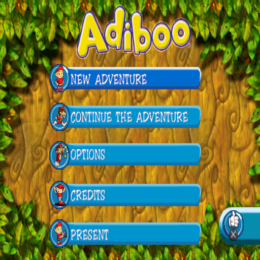 Adiboo & Paziral's Secret (PlayStation) screenshot: Main menu.