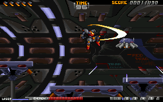 Fox Ranger 3: Last Revelation (DOS) screenshot: You know you're in for it when the tunnel wall says "trap"