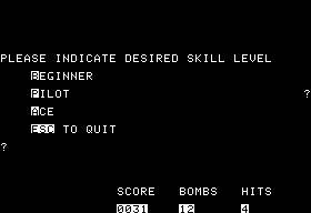 Bomber Attack (Apple II) screenshot: Hit too many times