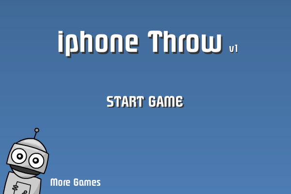 iPhone Throw (Browser) screenshot: Title screen