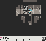 Survival Kids 2: Dasshutsu!! Futago-Jima! (Game Boy Color) screenshot: I need to cut this spider web somehow...
