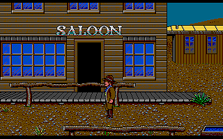 Billy the Kid (Amiga) screenshot: In front of saloon