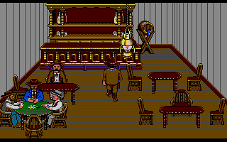 Billy the Kid (Amiga) screenshot: Inside the saloon