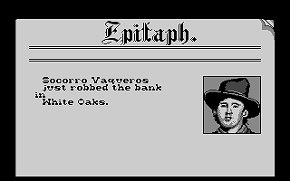 Billy the Kid (Amiga) screenshot: Epitaph