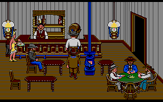 Billy the Kid (Amiga) screenshot: Going to the bar
