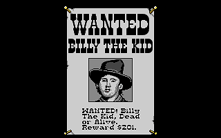 Billy the Kid (Amiga) screenshot: Wanted Billy the Kid