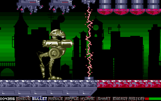 Under Pressure (Amiga) screenshot: Electricity barrier