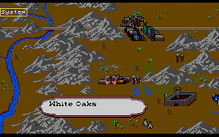 Billy the Kid (Amiga) screenshot: Gameplay side scrolling map