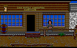 Billy the Kid (Amiga) screenshot: Guns, Pistols, Ammunition Hardware