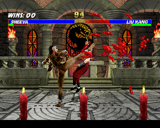 Mortal Kombat 3 (PlayStation) screenshot: I drew first blood