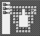 Puzznic (Game Boy) screenshot: Stacking the blocks in the right way is vital