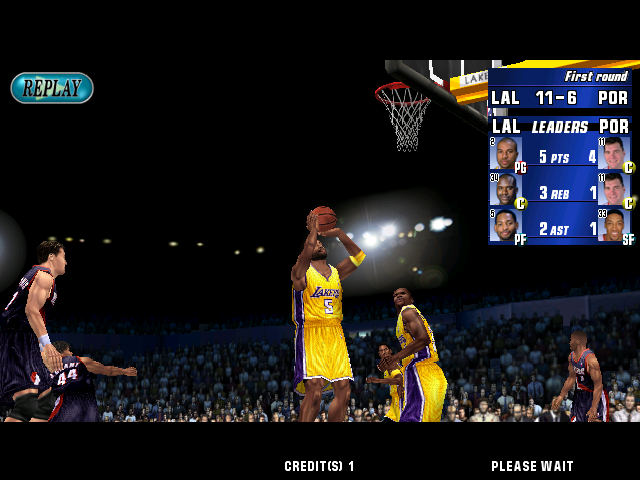 Virtua NBA (Arcade) screenshot: Post-match replay