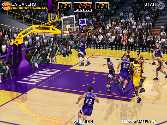 Virtua NBA (Arcade) screenshot: AI dunking