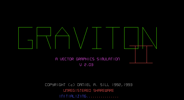 Graviton II (DOS) screenshot: Title screen