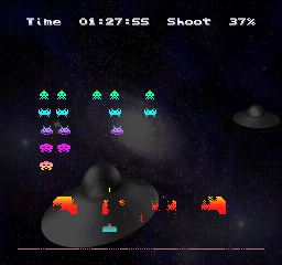 Space Invaders 2000 (PlayStation) screenshot: Time Attack gameplay