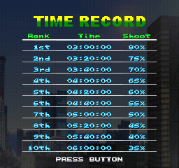 Space Invaders 2000 (PlayStation) screenshot: Time Record