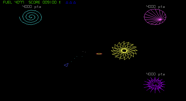 Graviton II (DOS) screenshot: A saucer emerges (from the sun, of all places)