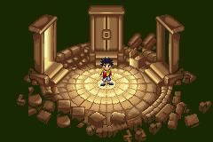 Magi Nation (Game Boy Advance) screenshot: The Main Menu is interactive.