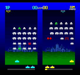 Space Invaders 2000 (PlayStation) screenshot: Vs-Battle gameplay