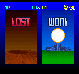 Space Invaders 2000 (PlayStation) screenshot: Lost / Won!