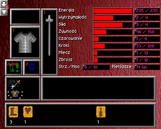 Tyran (Amiga) screenshot: Character summary