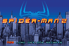 Spider-Man 2 (Game Boy Advance) screenshot: The Main Menu.