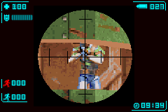 Ice Nine (Game Boy Advance) screenshot: Using the Sniper Rifle.