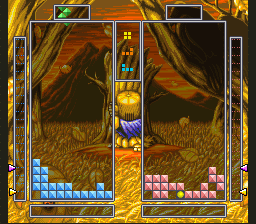 Tetris Battle Gaiden (SNES) screenshot: Demo