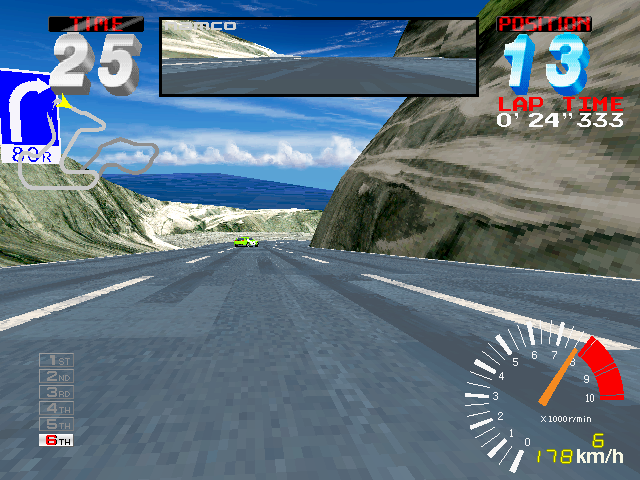 Ridge Racer 2 (Arcade) screenshot: Nice scenery