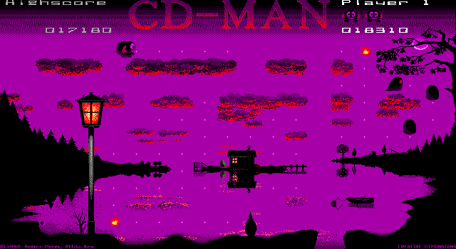 CD-Man Version 2.0 (DOS) screenshot: The Dark Ages