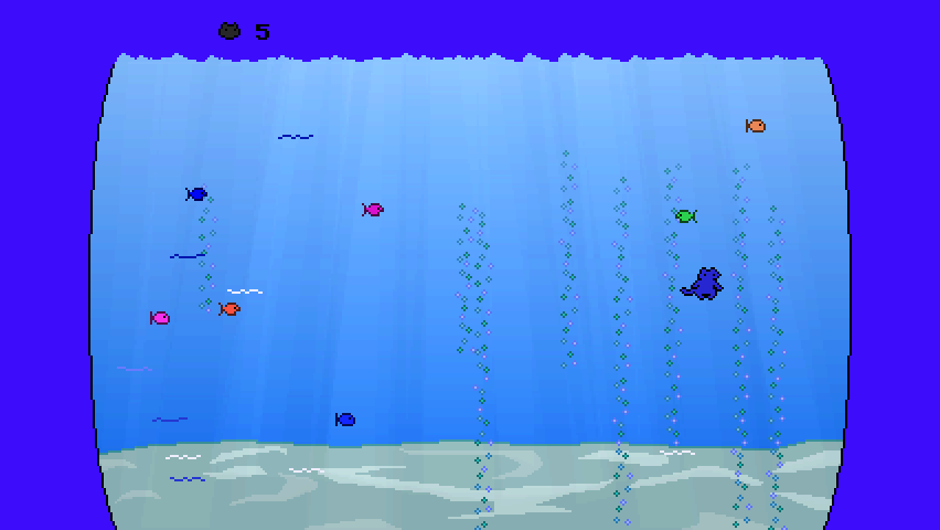 Alley Cat: Remeow Edition (Windows) screenshot: Diving: avoid an electrifying experience with the eels.