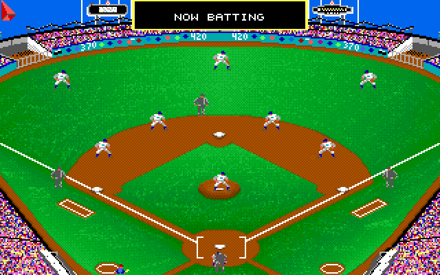 MicroLeague Baseball (Amiga) screenshot: The game begins