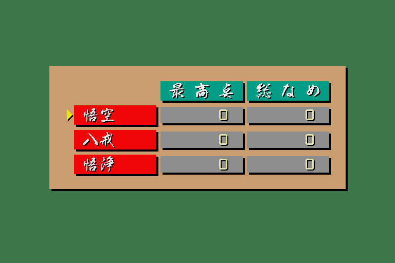 Professional Mahjong Gokū (Sharp X68000) screenshot: Main menu
