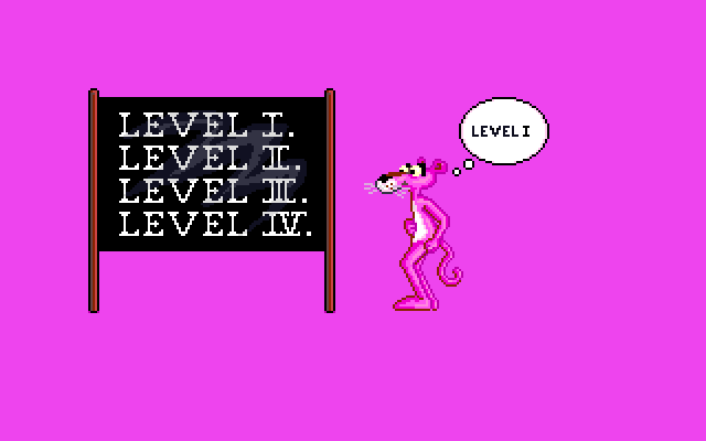 Pink Panther (Amiga) screenshot: Choose level