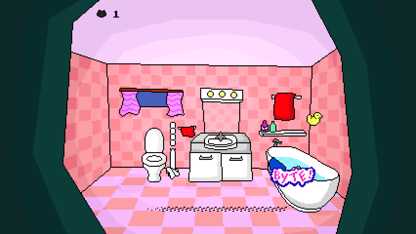 Alley Cat: Remeow Edition (Windows) screenshot: Mauled by the bathroom's unspeakable guardian... the rubber ducky!