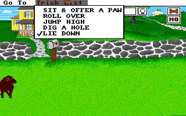 Puppy Love (Amiga) screenshot: Choose tricks