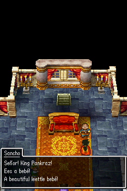 Dragon Quest V: Hand of the Heavenly Bride (Nintendo DS) screenshot: The king (good news)