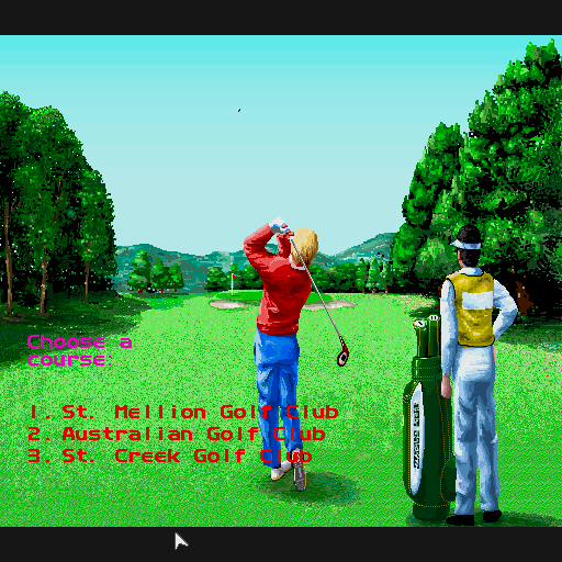 Jack Nicklaus presents The International Course Disk (Sharp X68000) screenshot: List of courses in this add-on