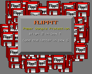 Flippit (Amiga) screenshot: Copy protection