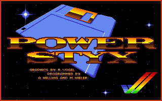 Powerstyx (Amiga) screenshot: Title screen