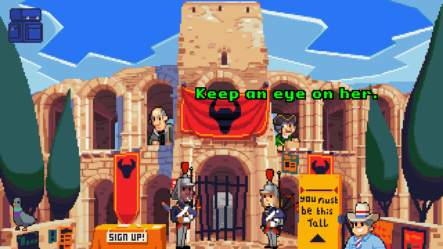 Feria d'Arles (Windows) screenshot: For some reason, the mayor is very suspicious of Molly. Generally, this smallish game hides many secrets, probably to be explained in the sequel...