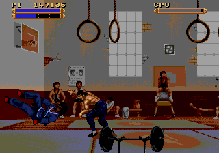 Dragon: The Bruce Lee Story (Genesis) screenshot: Trouble at a gym