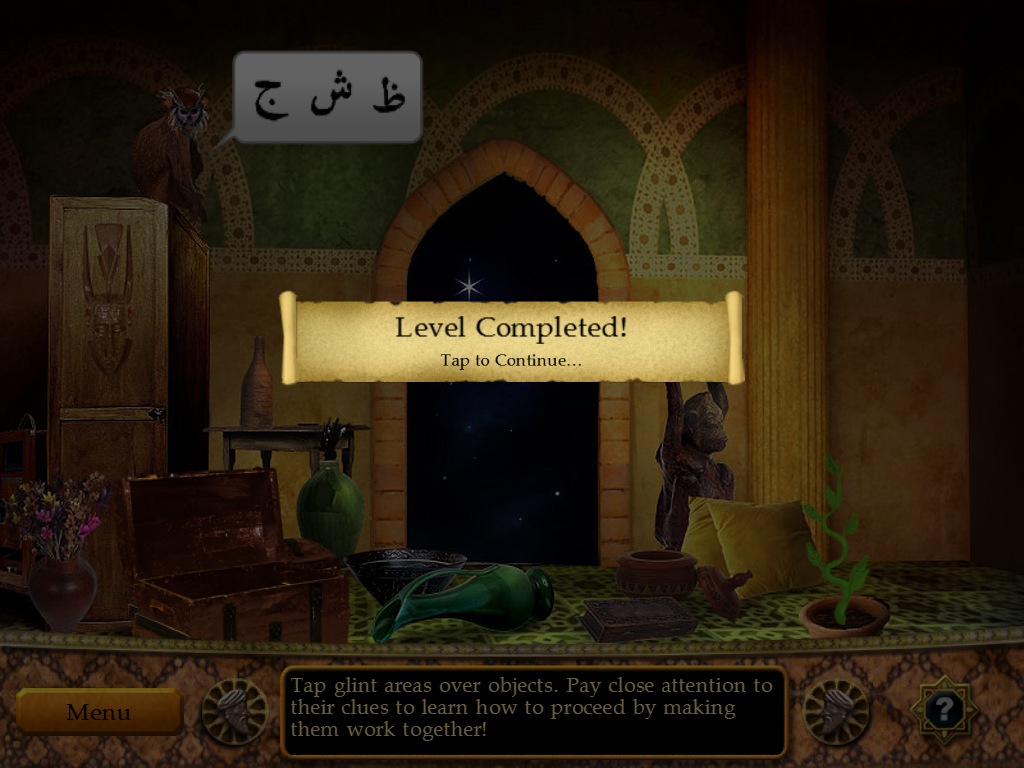 The Sultan's Labyrinth (iPad) screenshot: Level complete