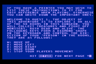 Screenshot of Quest 1 (Atari 8-bit, 1981) - MobyGames