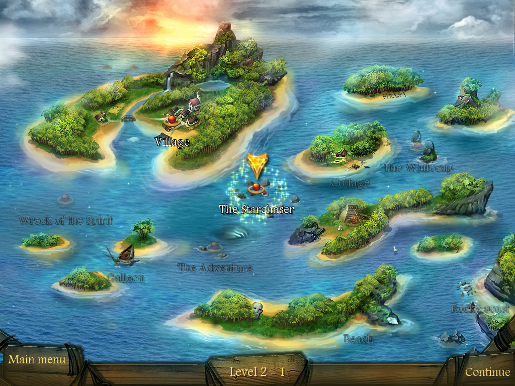 Arizona Rose and the Pirates' Riddles (Windows) screenshot: The map