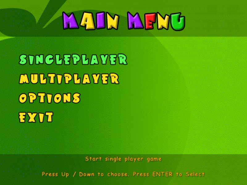 Fruit Fall (Windows) screenshot: The main menu