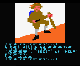 De Sekte... (MSX) screenshot: Some important information about some commands that you can use.