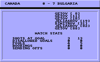 Tracksuit Manager (Amiga) screenshot: Match stats