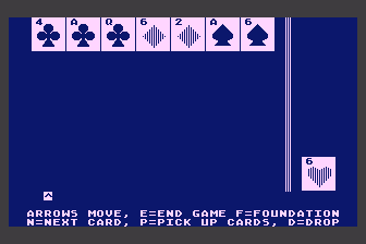 Solitaire (Atari 8-bit) screenshot: Starting a New Game