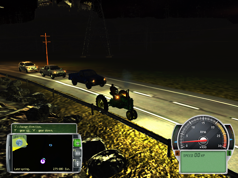 Professional Farmer 2014 (Windows) screenshot: Hey guys, I'm only doing 20km/h here, you are allowed to pass if you wish, no need to honk your horns.